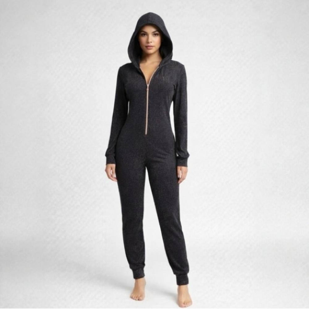 Savage X Fenty Sparkle Hooded Onesie Jumpsuit